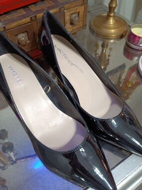 Marc Fisher Black Patent Pointed-Toe Pumps